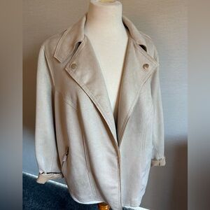 Philosophy Cream Faux Suede Coat